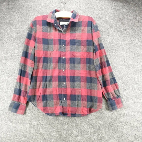 Tallwoods Bruno Milano Men's Flannel Button-Up Shirt Multi Small Check Cotton - Picture 2 of 13